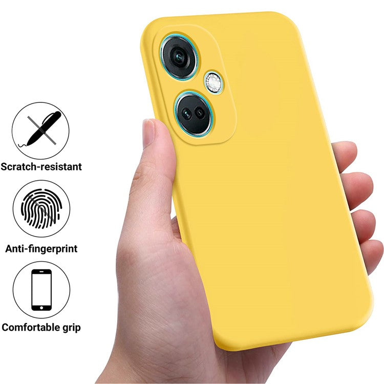 Liquid Silicone Phone Case for OnePlus Nord CE3 5G Soft Lining Shockproof Phone Cover - Yellow