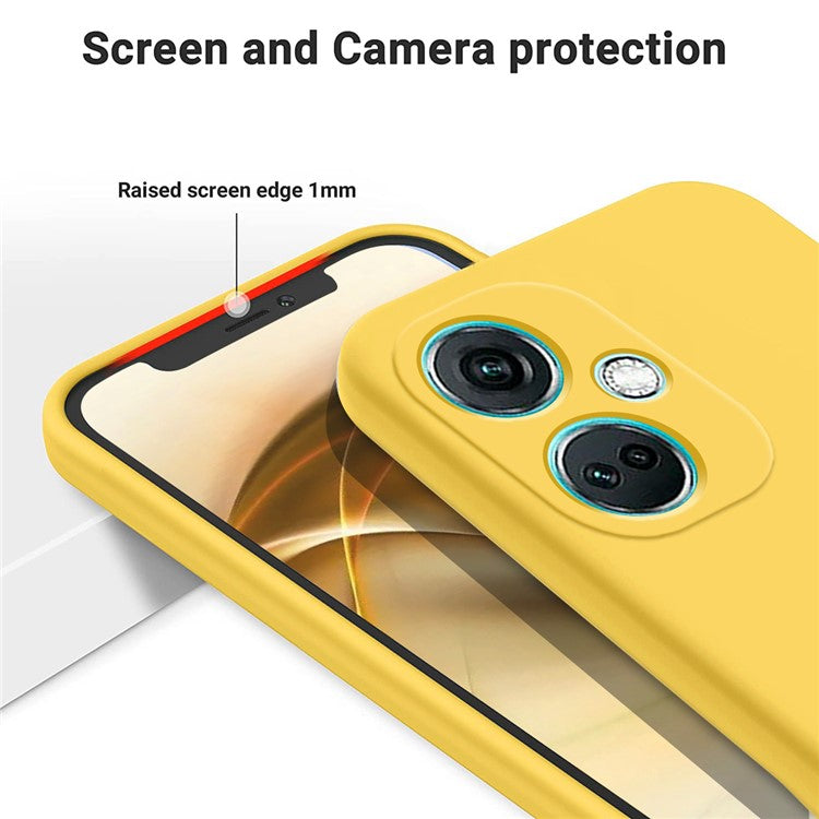 Liquid Silicone Phone Case for OnePlus Nord CE3 5G Soft Lining Shockproof Phone Cover - Yellow