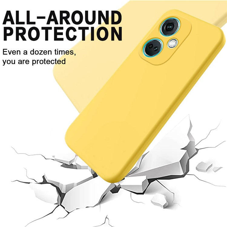 Liquid Silicone Phone Case for OnePlus Nord CE3 5G Soft Lining Shockproof Phone Cover - Yellow