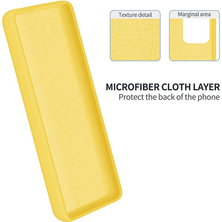 Liquid Silicone Phone Case for OnePlus Nord CE3 5G Soft Lining Shockproof Phone Cover - Yellow