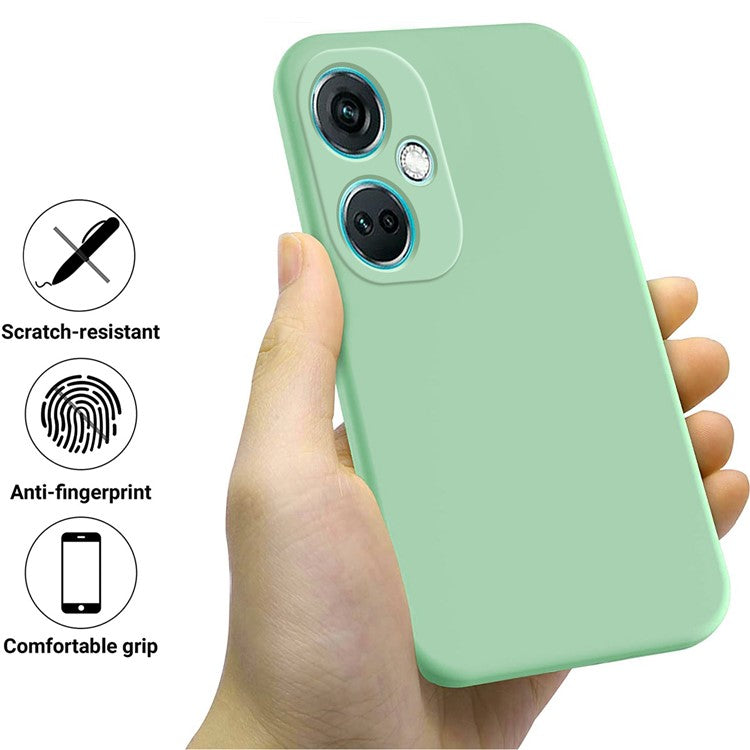 Liquid Silicone Phone Case for OnePlus Nord CE3 5G Soft Lining Shockproof Phone Cover - Green