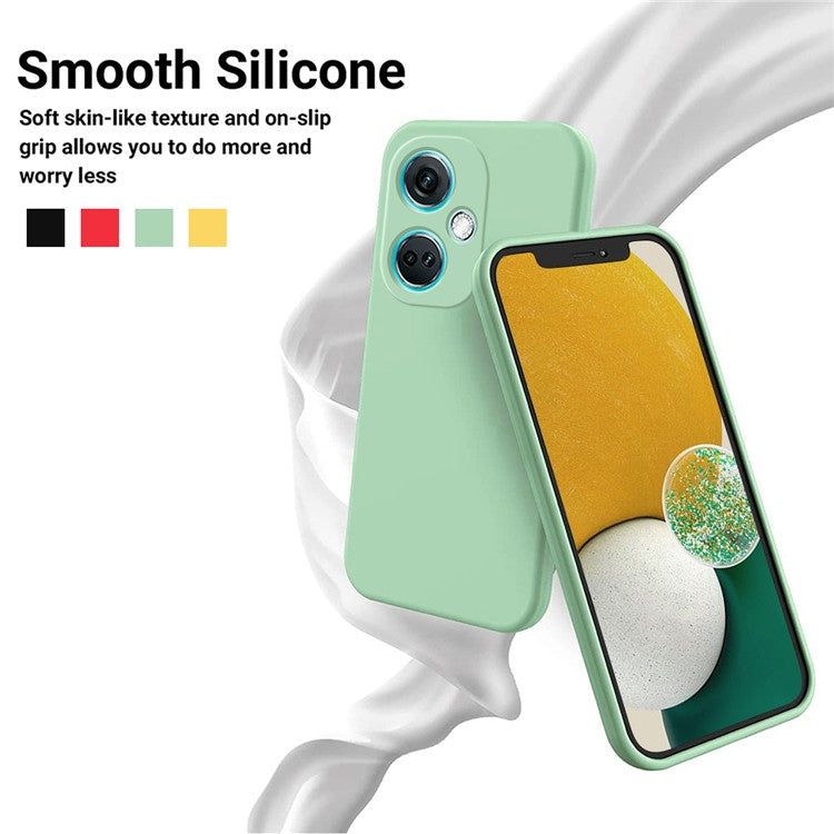 Liquid Silicone Phone Case for OnePlus Nord CE3 5G Soft Lining Shockproof Phone Cover - Green