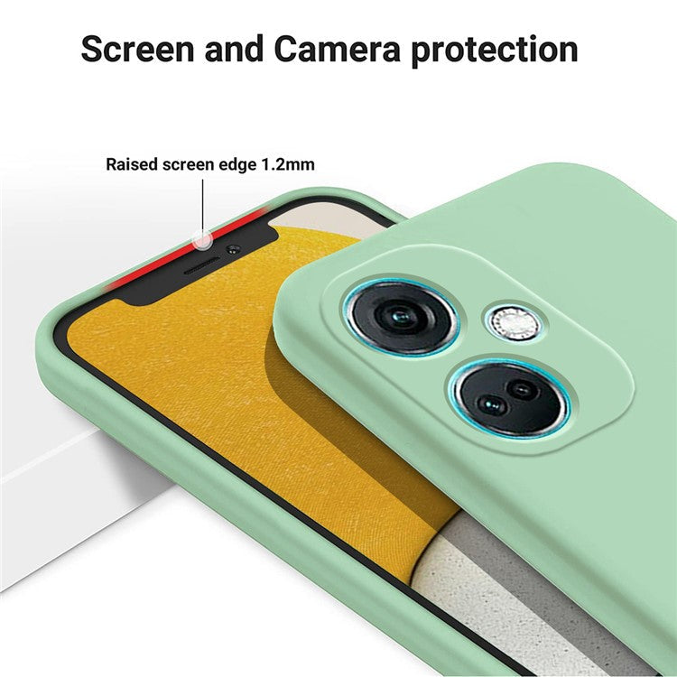Liquid Silicone Phone Case for OnePlus Nord CE3 5G Soft Lining Shockproof Phone Cover - Green