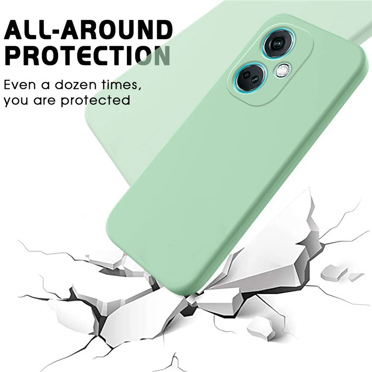Liquid Silicone Phone Case for OnePlus Nord CE3 5G Soft Lining Shockproof Phone Cover - Green