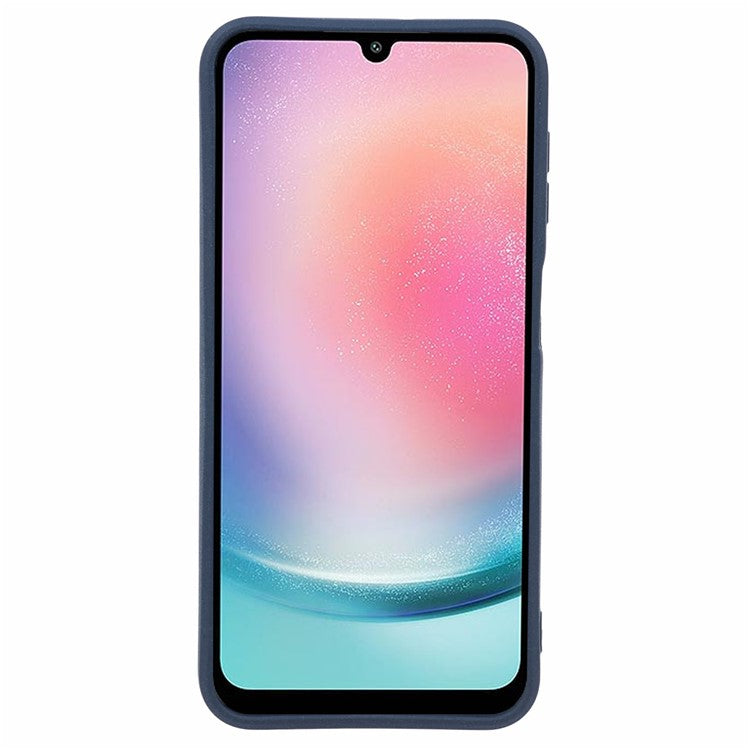 For Samsung Galaxy A24 4G (162.1 x 77.6 x 8.3mm) Double-Sided Matte Phone Case Anti-scratch TPU Cover - Navy Blue
