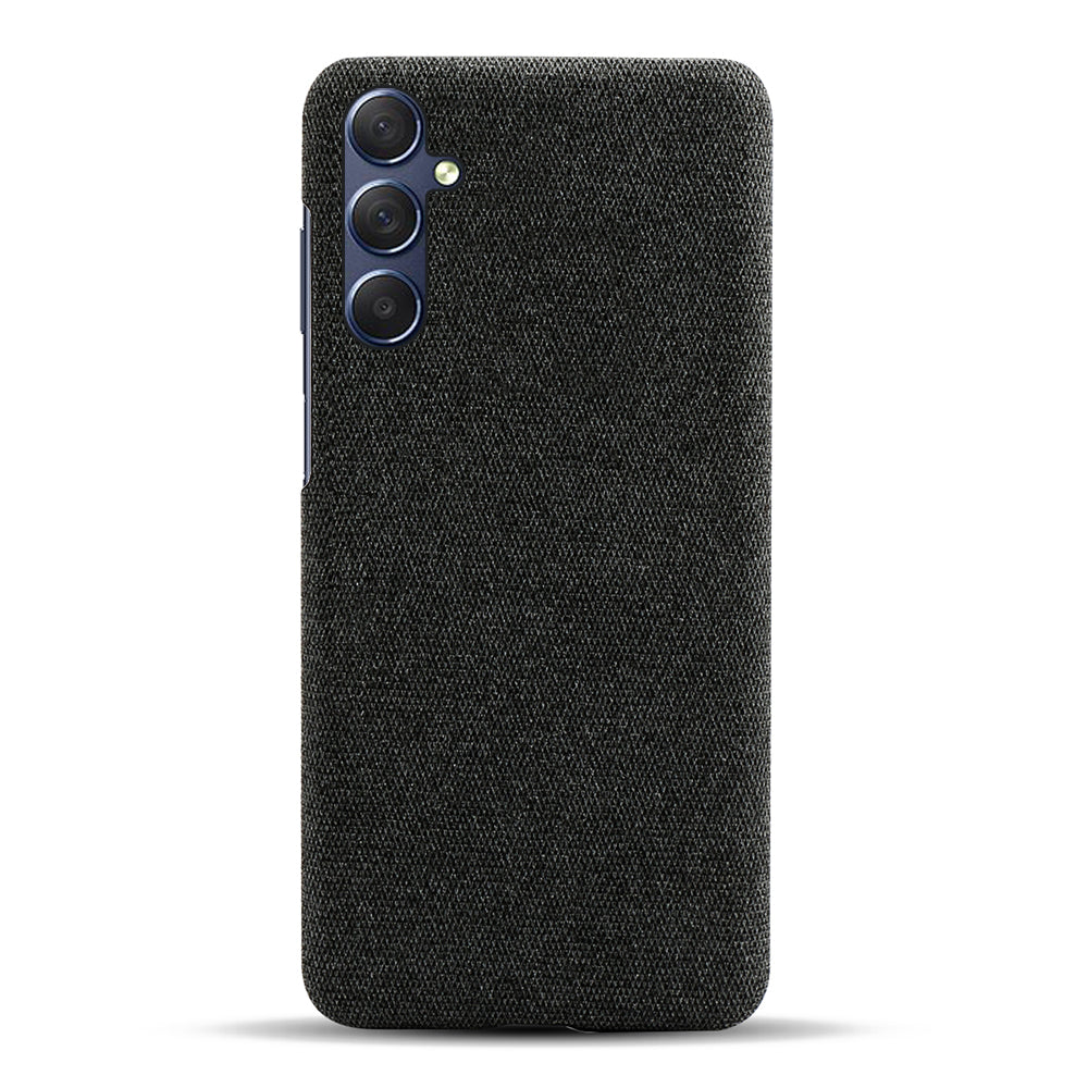 For Samsung Galaxy M34 5G / F34 5G Shockproof Cloth Coated PC Phone Case Anti-scratch Cell Phone Cover - Black