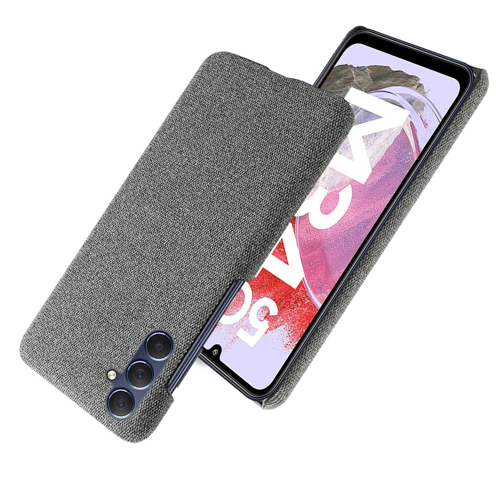 For Samsung Galaxy M34 5G / F34 5G Shockproof Cloth Coated PC Phone Case Anti-scratch Cell Phone Cover - Grey