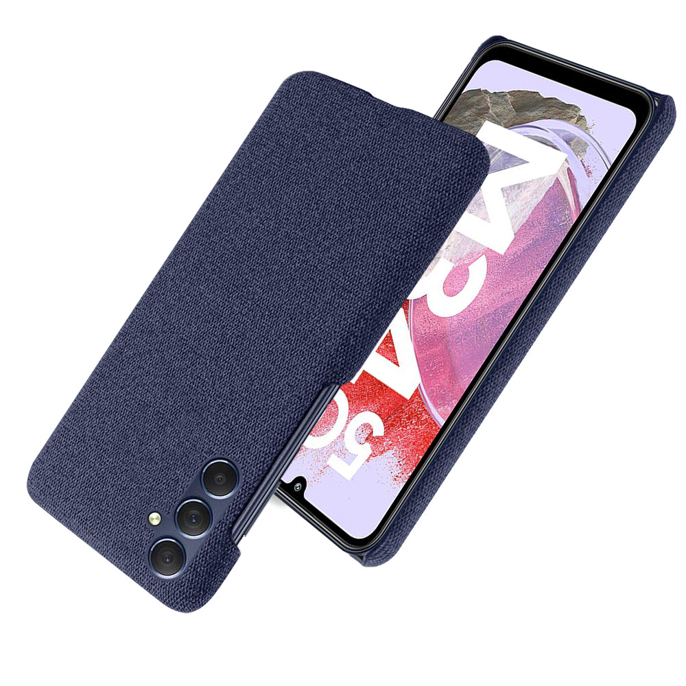 For Samsung Galaxy M34 5G / F34 5G Shockproof Cloth Coated PC Phone Case Anti-scratch Cell Phone Cover - Blue