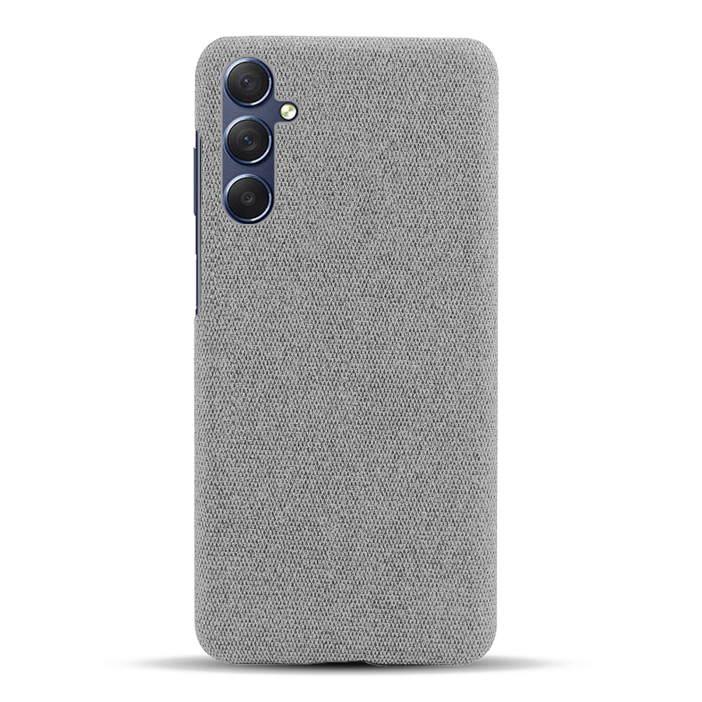 For Samsung Galaxy M34 5G / F34 5G Shockproof Cloth Coated PC Phone Case Anti-scratch Cell Phone Cover - Light Grey