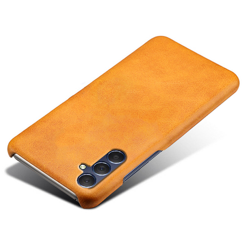 For Samsung Galaxy M34 5G / F34 5G Cell Phone Cover PU Leather Coated PC Protective Case with Dual Card Slots - Orange
