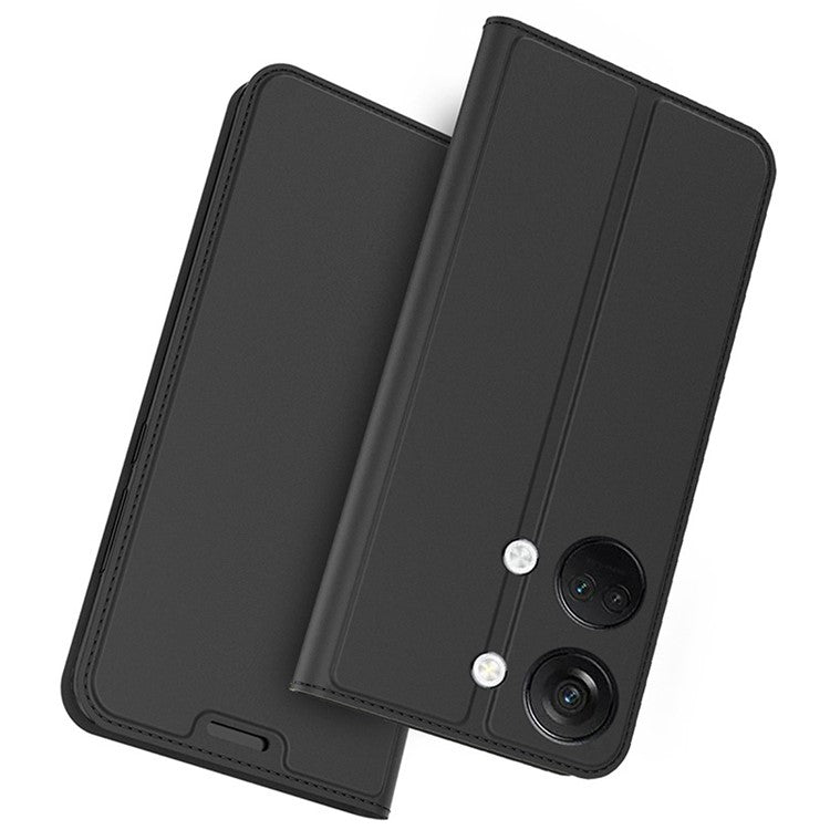 Stand Phone Cover for OnePlus Nord 3 5G / Ace 2V , TPU+PU Leather Card Holder Phone Case - Black