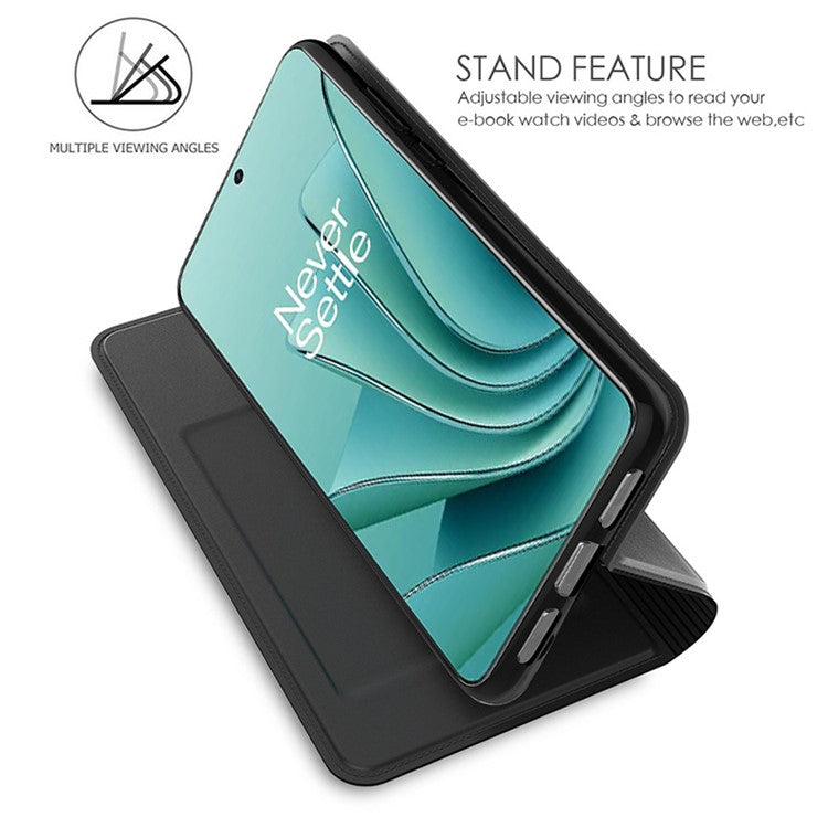 Stand Phone Cover for OnePlus Nord 3 5G / Ace 2V , TPU+PU Leather Card Holder Phone Case - Black
