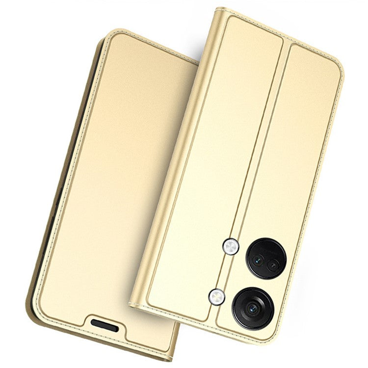 Stand Phone Cover for OnePlus Nord 3 5G / Ace 2V , TPU+PU Leather Card Holder Phone Case - Gold