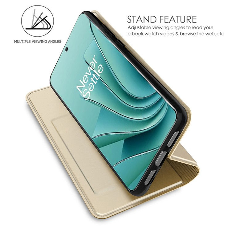 Stand Phone Cover for OnePlus Nord 3 5G / Ace 2V , TPU+PU Leather Card Holder Phone Case - Gold