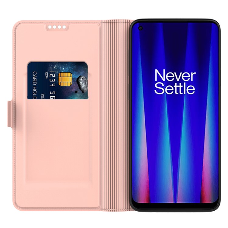 For OnePlus Nord 3 5G / Ace 2V Card Slot PU Leather Phone Case Stand Phone Cover Shell - Rose Gold