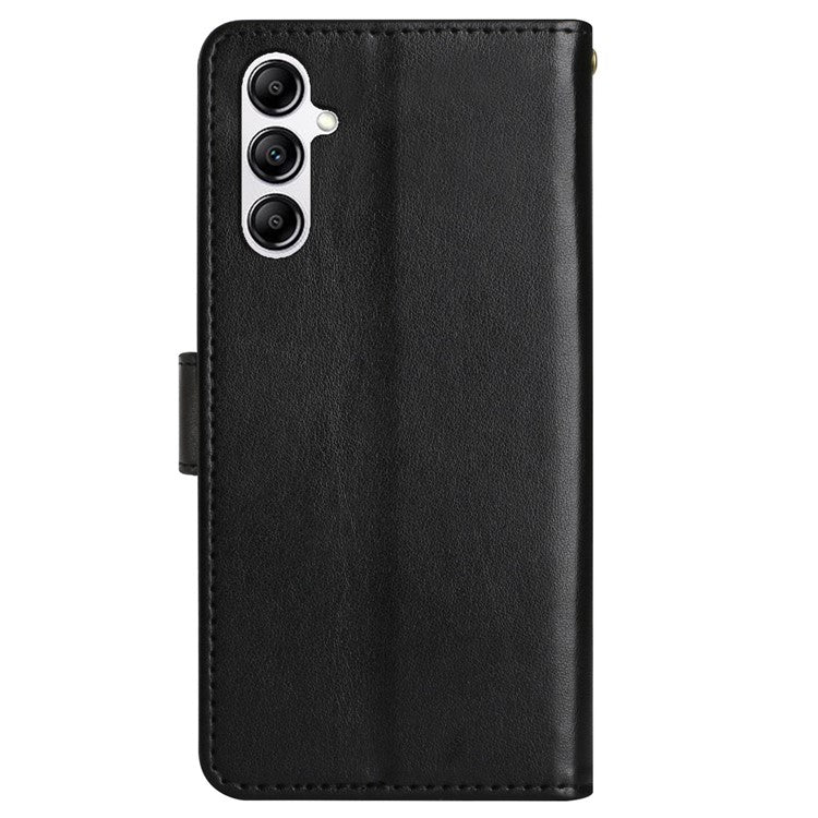 For Samsung Galaxy S23 FE Butterfly Imprint Leather Wallet Shell Anti-fall Stand Phone Case - Black