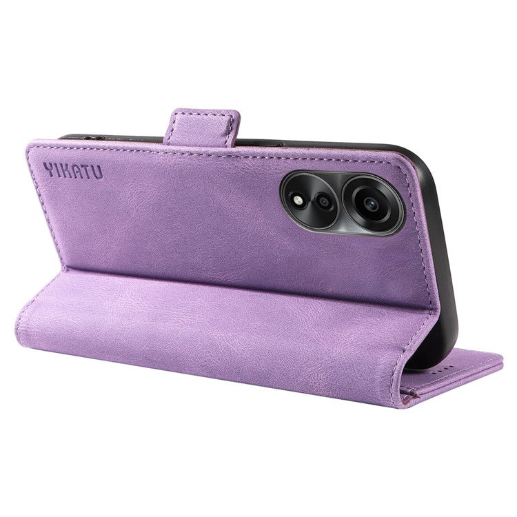 YIKATU YK-005 For Oppo A78 4G PU Leather Wallet Phone Case Skin-touch Stand Flip Cover - Purple