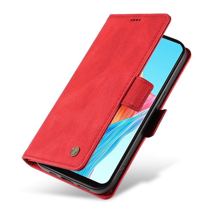 YIKATU YK-005 For Oppo A78 4G PU Leather Wallet Phone Case Skin-touch Stand Flip Cover - Red
