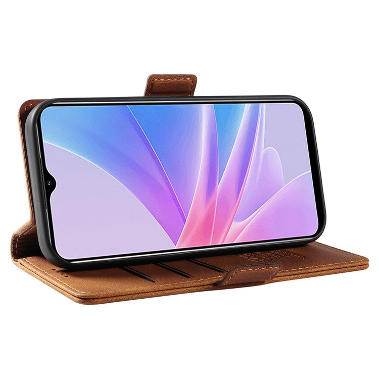 YIKATU YK-005 PU Leather Folio Cover for Oppo A58 5G / A78 5G , Skin-touch Wallet Stand Phone Case - Brown