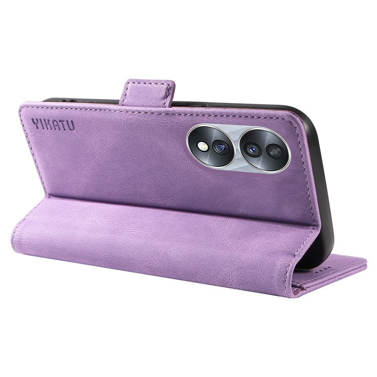 YIKATU YK-005 For Honor 70 5G Wallet Phone Case Stand Shell Skin-touch PU Leather Phone Cover - Purple
