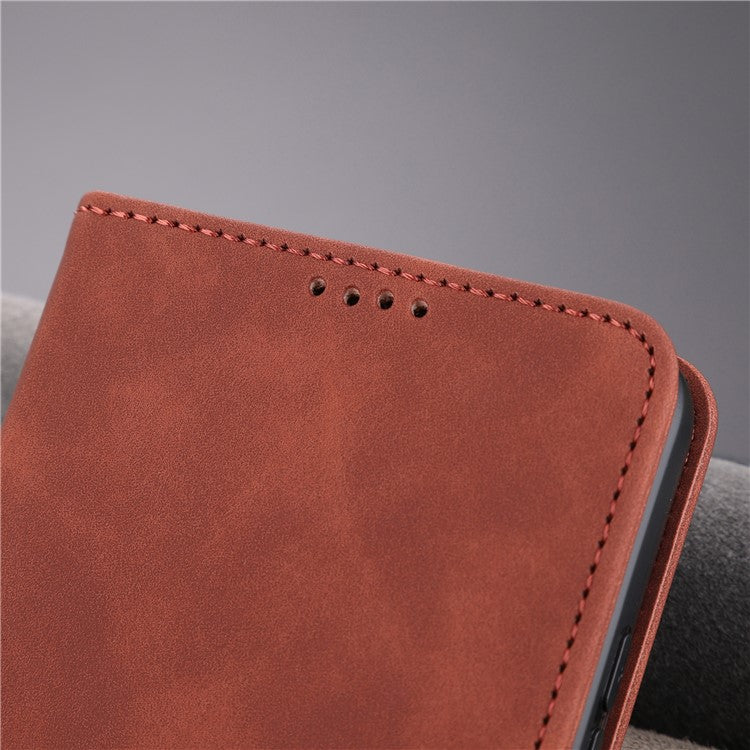 AZNS For OnePlus Nord CE3 5G / Oppo K11 5G PU Leather Cell Phone Case Slim-Fit Shell Stand Wallet Phone Cover - Rose Gold