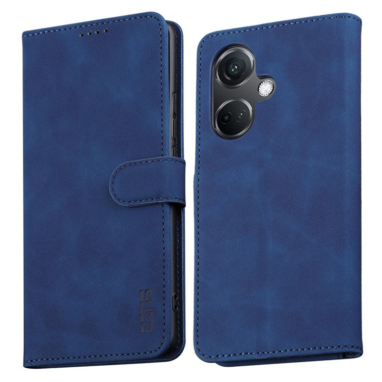 AZNS For OnePlus Nord CE3 5G / Oppo K11 5G PU Leather Cell Phone Case Slim-Fit Shell Stand Wallet Phone Cover - Blue