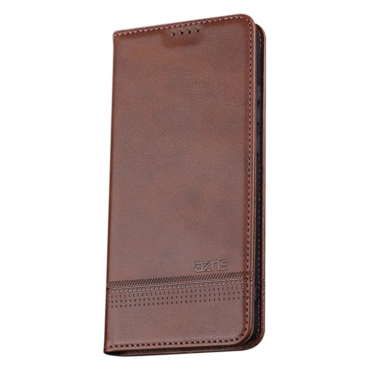 AZNS For Oppo K11 5G / OnePlus Nord CE3 5G Cellphone Cover PU Leather Flip Wallet Stand Case Phone Shell - Coffee
