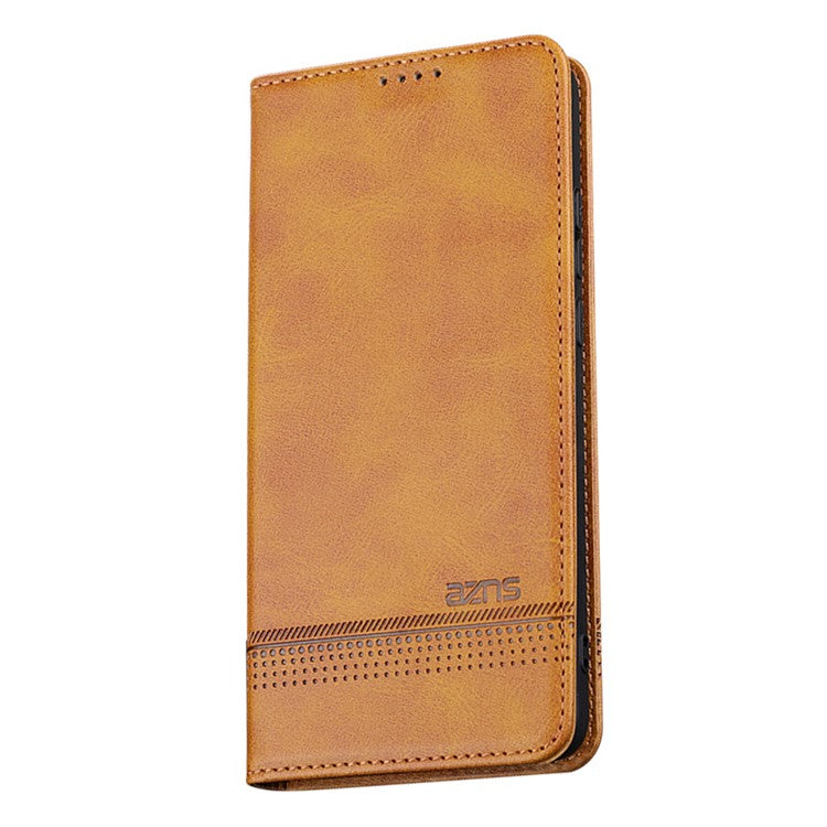 AZNS For Oppo K11 5G / OnePlus Nord CE3 5G Cellphone Cover PU Leather Flip Wallet Stand Case Phone Shell - Brown