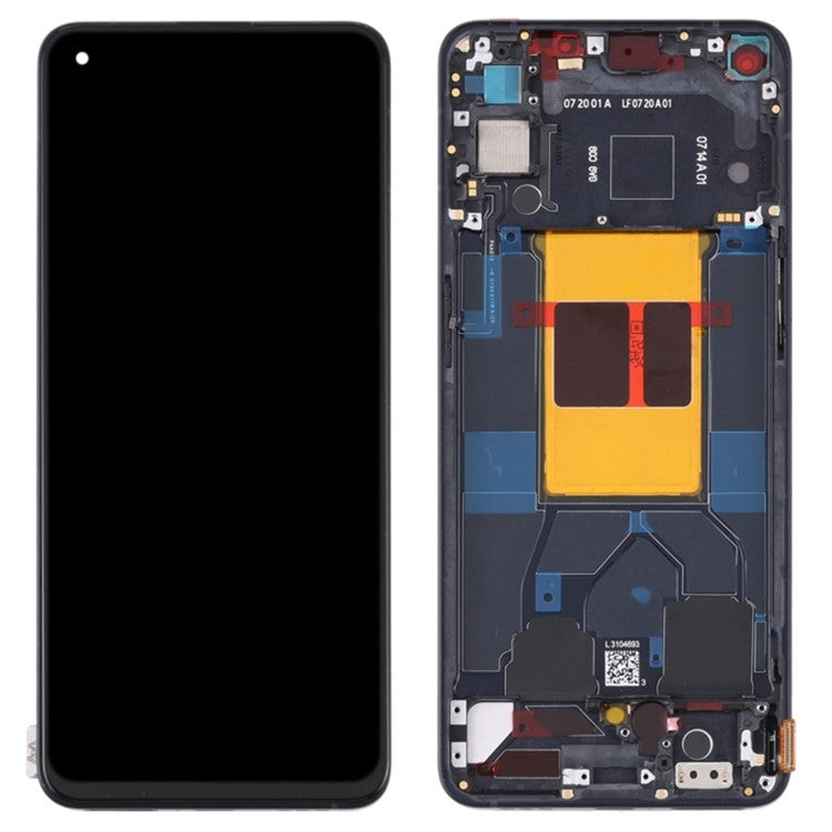 For Oppo Reno6 5G Grade C LCD Screen and Digitizer Assembly + Frame Part (TFT Technology) (without Logo) - Black