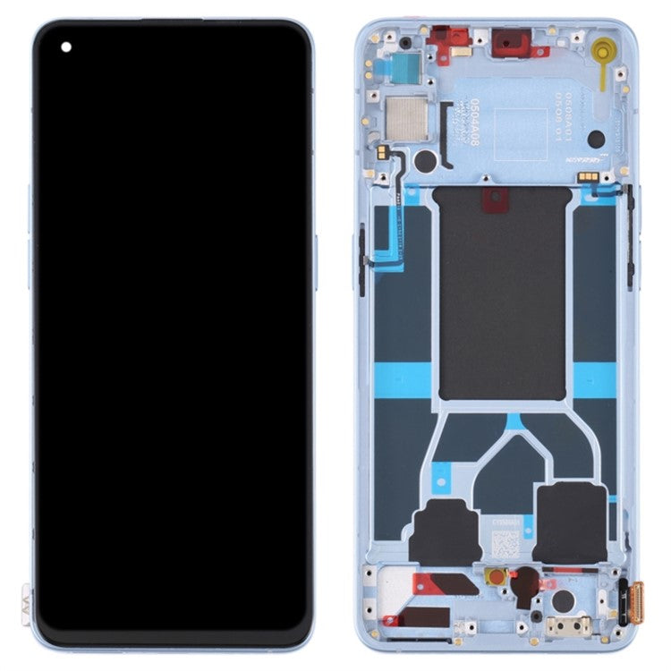 For Oppo Reno6 5G Grade C LCD Screen and Digitizer Assembly + Frame Part (TFT Technology) (without Logo) - Blue