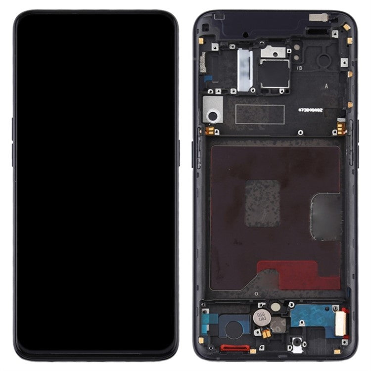 For Oppo Reno / Reno 5G OEM Grade S AMOLED Screen and Digitizer Assembly + Frame Replacement Part (without Logo) - Black