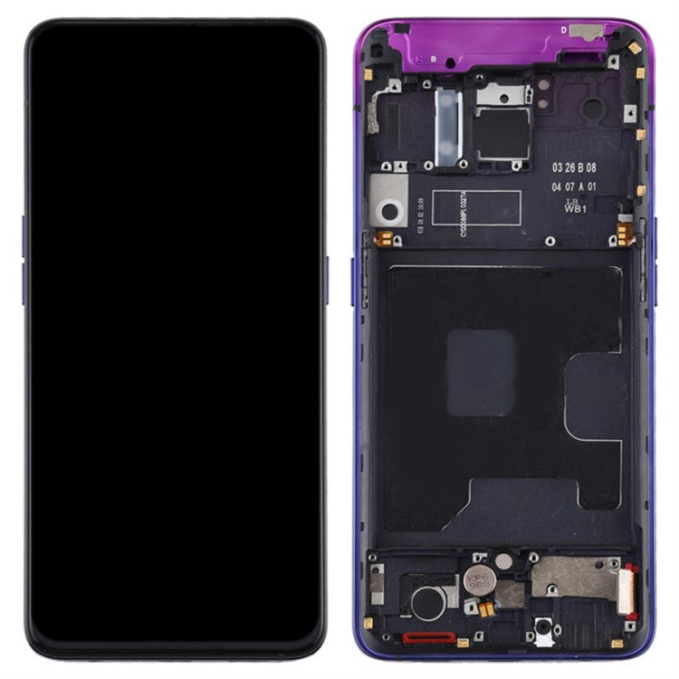 For Oppo Reno / Reno 5G Grade C OLED Screen and Digitizer Assembly + Frame Repair Part (without Logo) - Purple