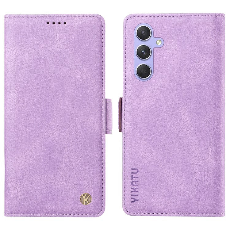 YIKATU YK-005 For Samsung Galaxy A54 5G Phone Case PU Leather Skin-touch Wallet Stand Shell Cover - Purple