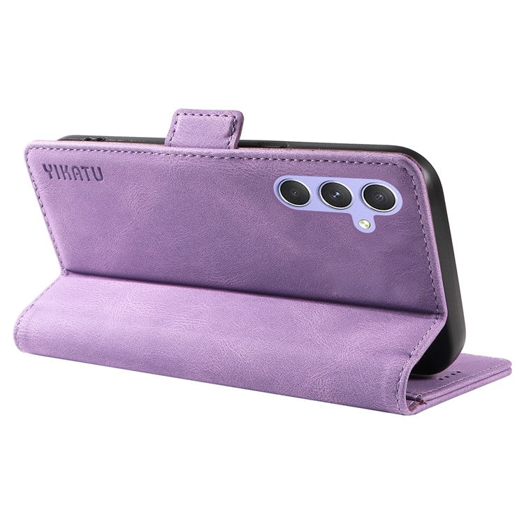 YIKATU YK-005 For Samsung Galaxy A54 5G Phone Case PU Leather Skin-touch Wallet Stand Shell Cover - Purple
