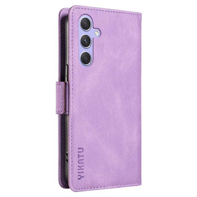 YIKATU YK-005 For Samsung Galaxy A54 5G Phone Case PU Leather Skin-touch Wallet Stand Shell Cover - Purple
