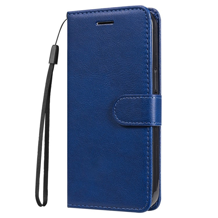 KT Leather Series-2 For Oppo A78 4G Wallet PU Leather Case Solid Color Stand Protective Phone Cover - Blue