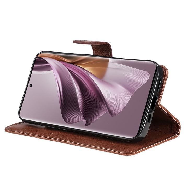 KT Leather Series-2 For Oppo Reno10 5G (Global) / Reno10 Pro 5G (Global) PU Leather Wallet Phone Case Stand Cover - Brown