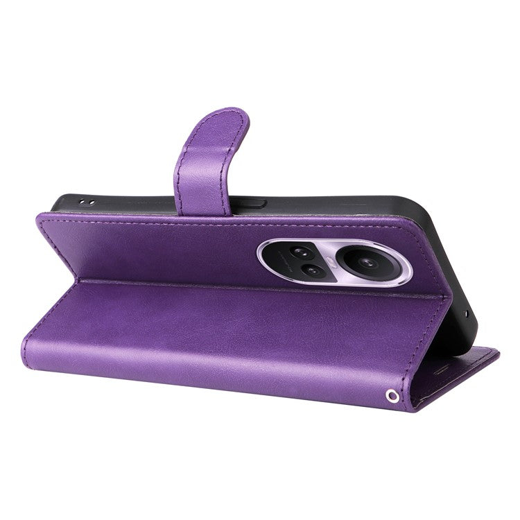 KT Leather Series-2 For Oppo Reno10 5G (Global) / Reno10 Pro 5G (Global) PU Leather Wallet Phone Case Stand Cover - Purple