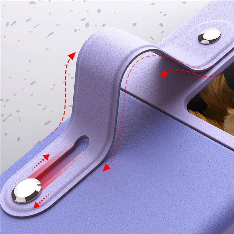 PU+PC Phone Case for Oppo Find N3 Flip 5G Dual Color Design Wristband Kickstand Phone Cover - Sky Blue+Light Purple