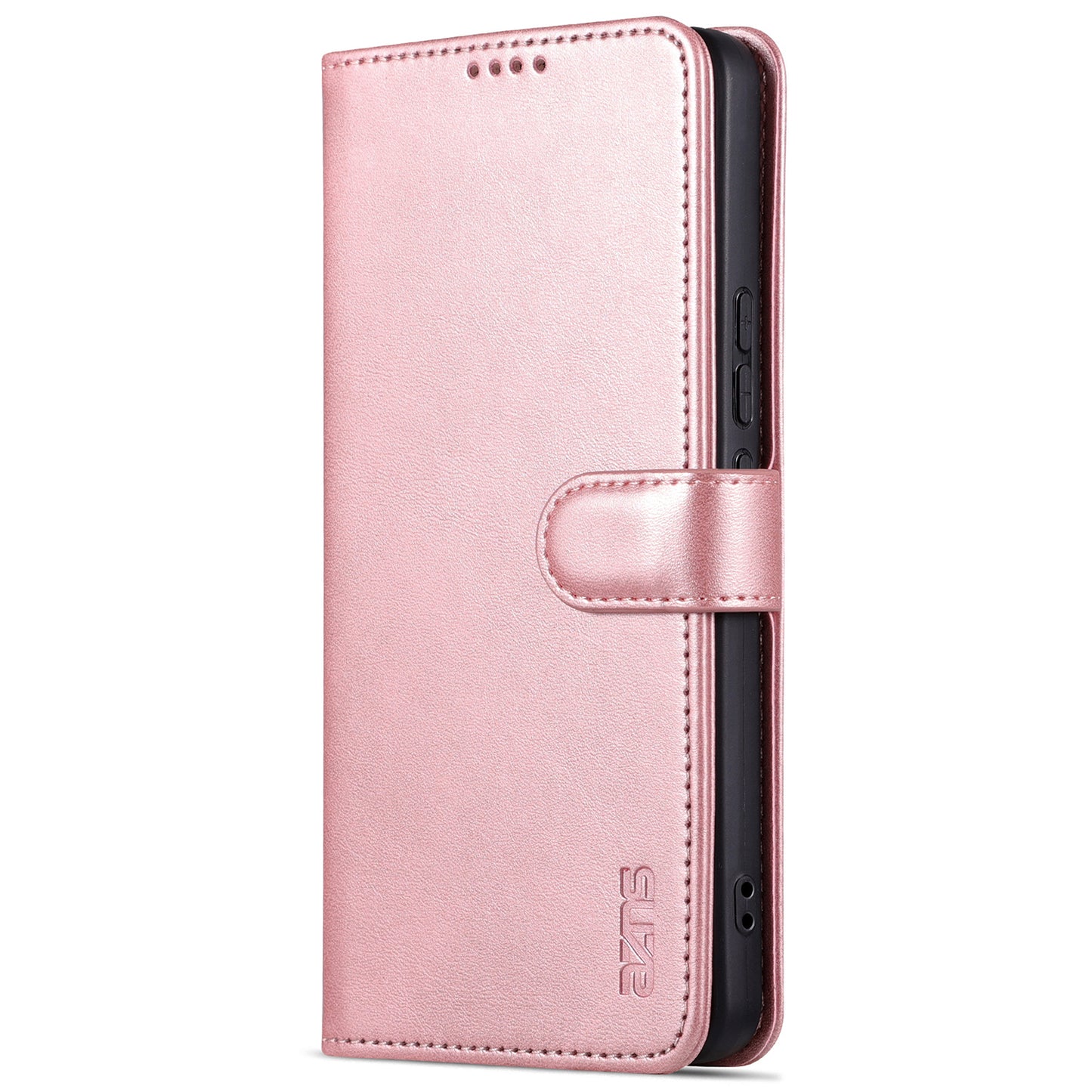 AZNS For vivo Y35 5G / Y56 5G / Y02s 4G / Y16 4G PU Leather Phone Case Support Stand Wallet Cover - Rose Gold