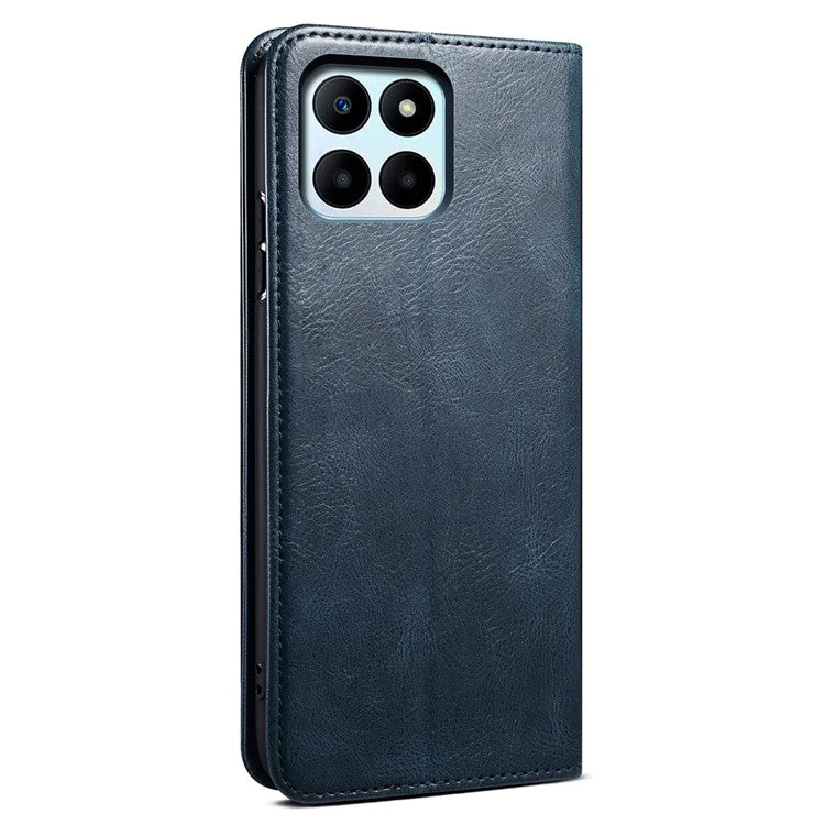 Leather Case for Honor X8 5G / X6 4G / X6s 4G / 70 Lite 5G / Play 30M Stand Wallet Waxy Crazy Horse Texture Phone Cover - Blue