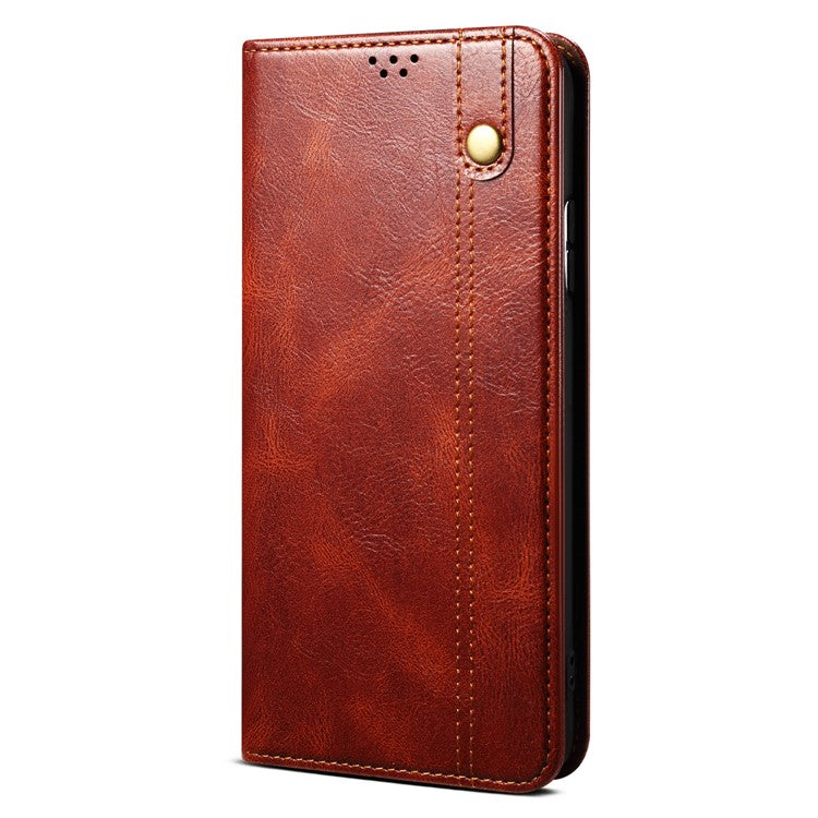 Leather Case for Honor X8 5G / X6 4G / X6s 4G / 70 Lite 5G / Play 30M Stand Wallet Waxy Crazy Horse Texture Phone Cover - Brown