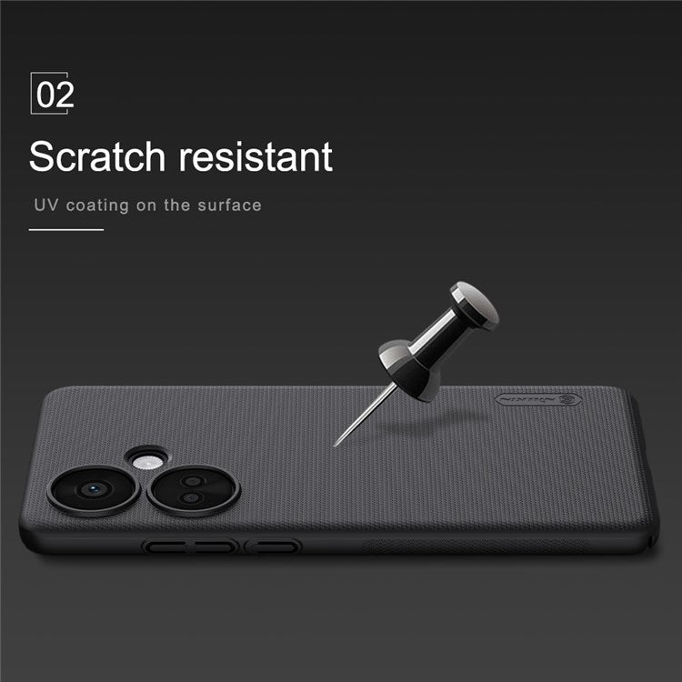 NILLKIN Frosted Shield for OnePlus Nord CE3 5G / Oppo K11 5G Hard PC Phone Case Dustproof Matte Back Cover - Black