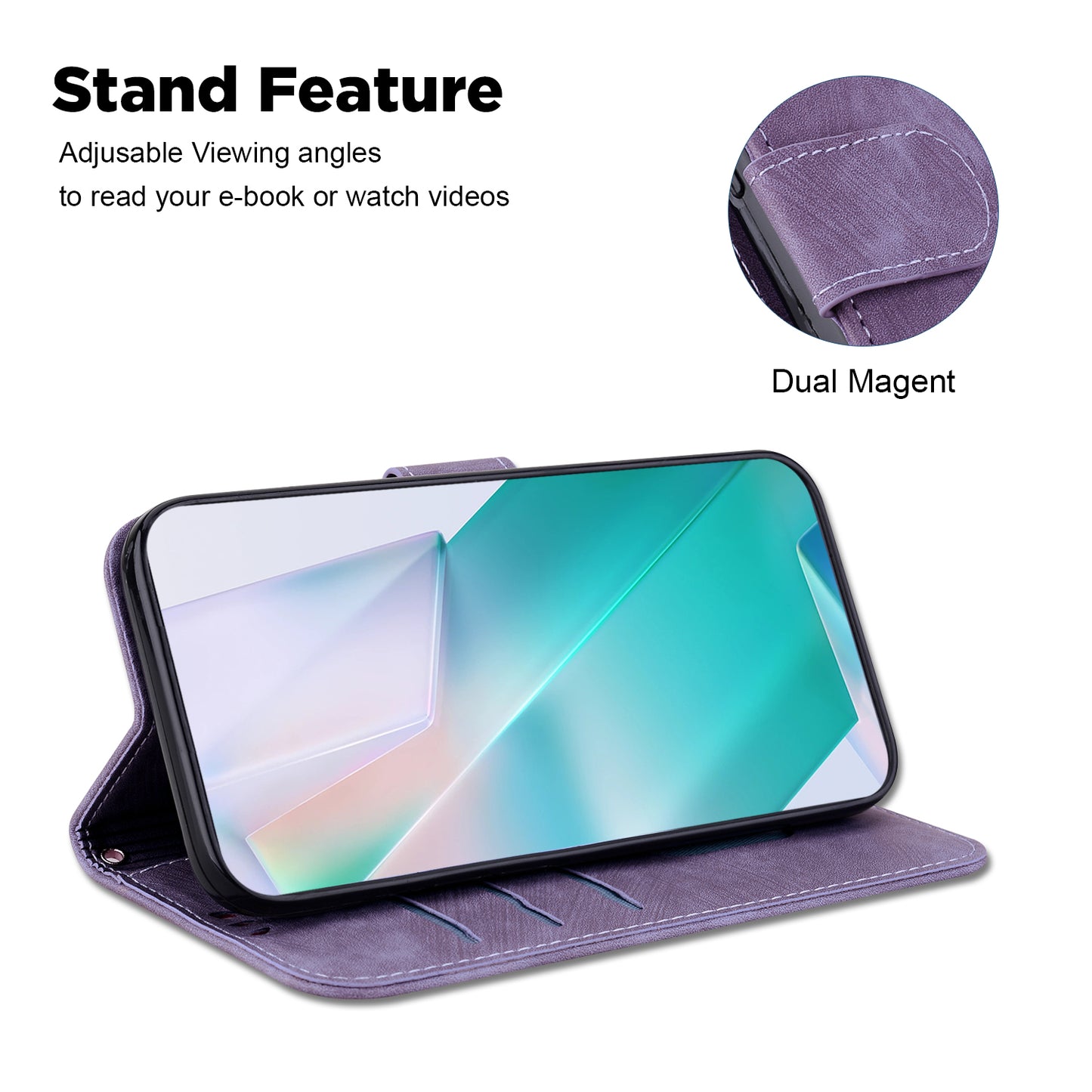 For Samsung Galaxy M34 5G / F34 5G Wallet Stand Leather Case Cute Tiger Imprint Phone Cover - Purple