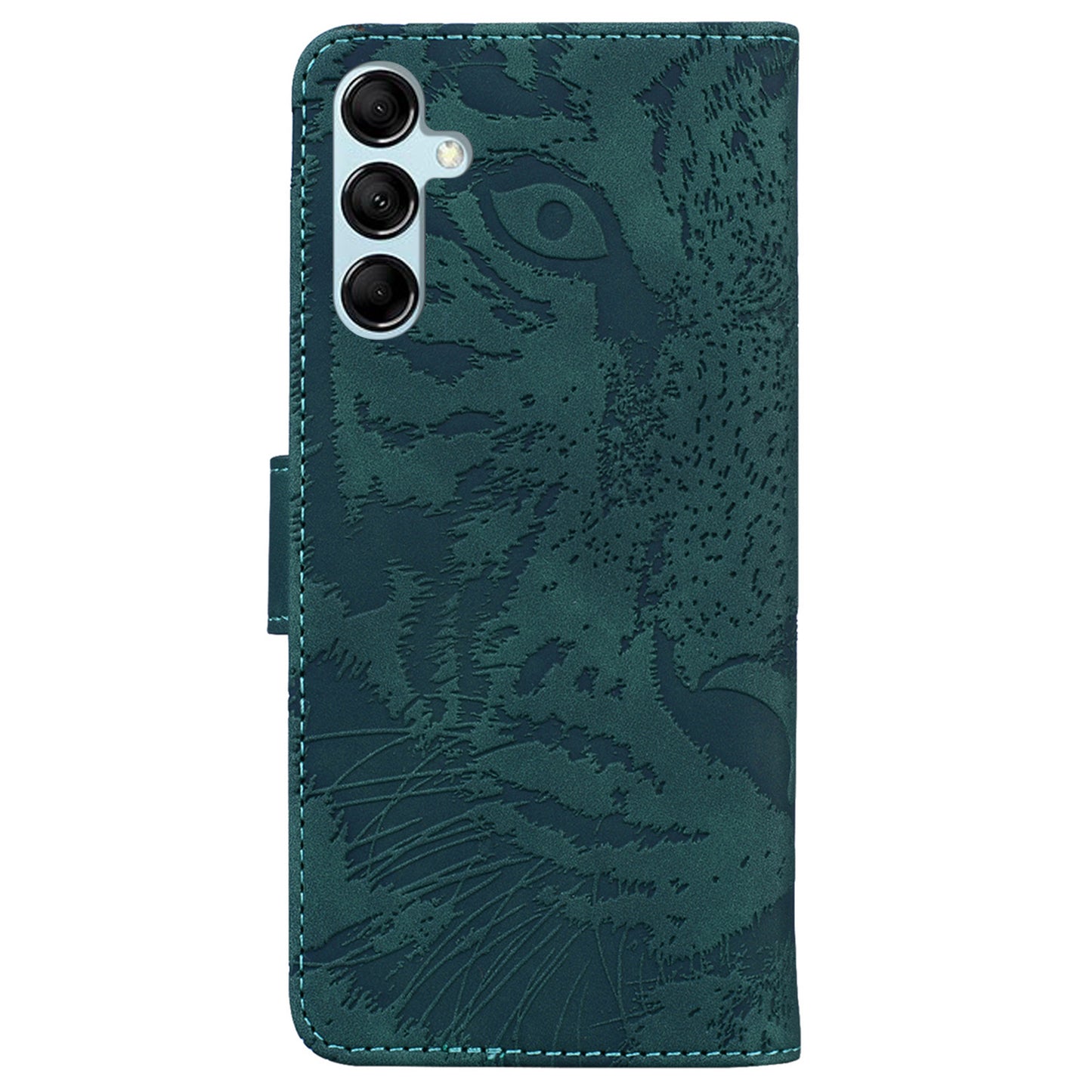For Samsung Galaxy M34 5G / F34 5G Imprinted Tiger Wallet Cover Slim-Fit PU Leather Stand Phone Case - Green