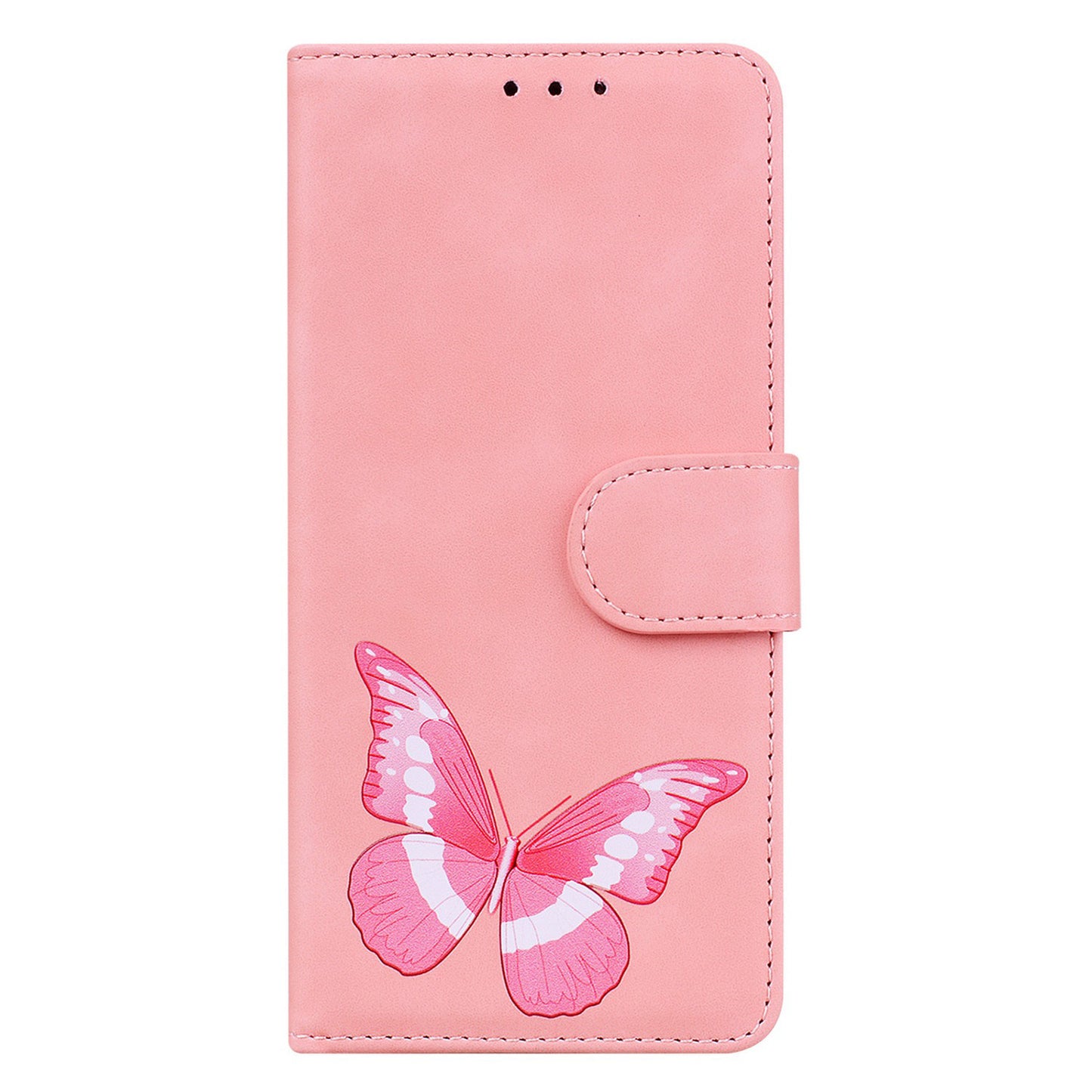 Stand Shell for Samsung Galaxy M34 5G / F34 5G , Flip Cover Butterfly Printing Phone Wallet PU Leather Case - Pink