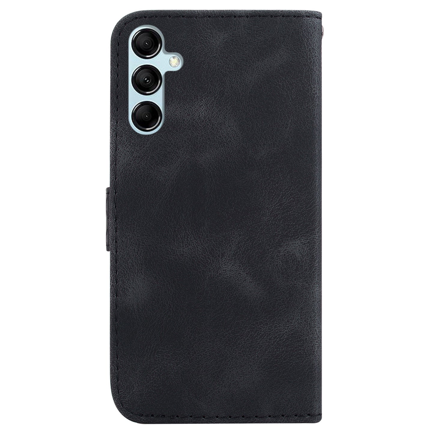 For Samsung Galaxy M34 5G / F34 5G Phone Leather Case 7-Shape Imprinted Wallet Stand Cover - Black