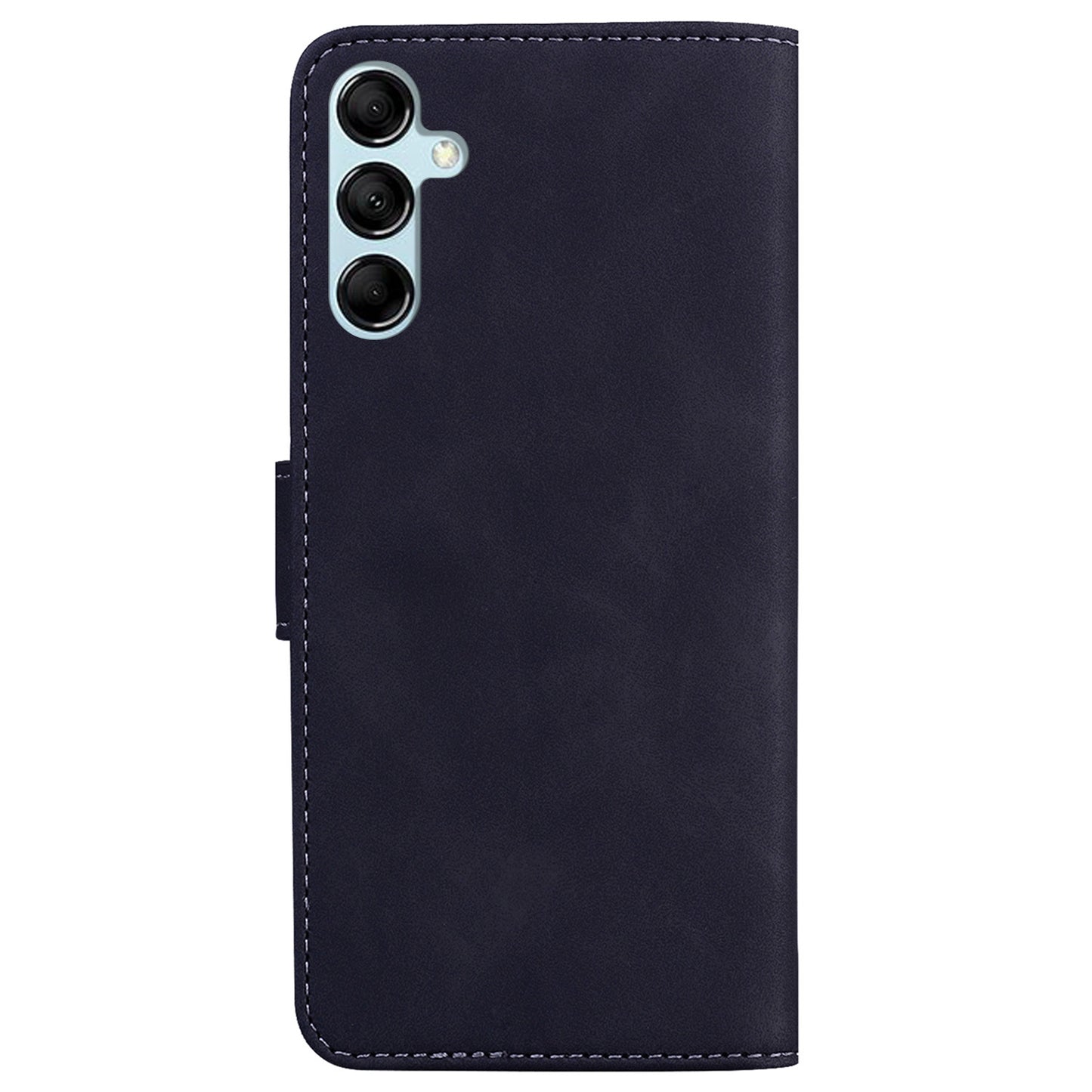 For Samsung Galaxy M34 5G / F34 5G Solid Color Wallet Phone Case PU Leather Stand Cover - Black