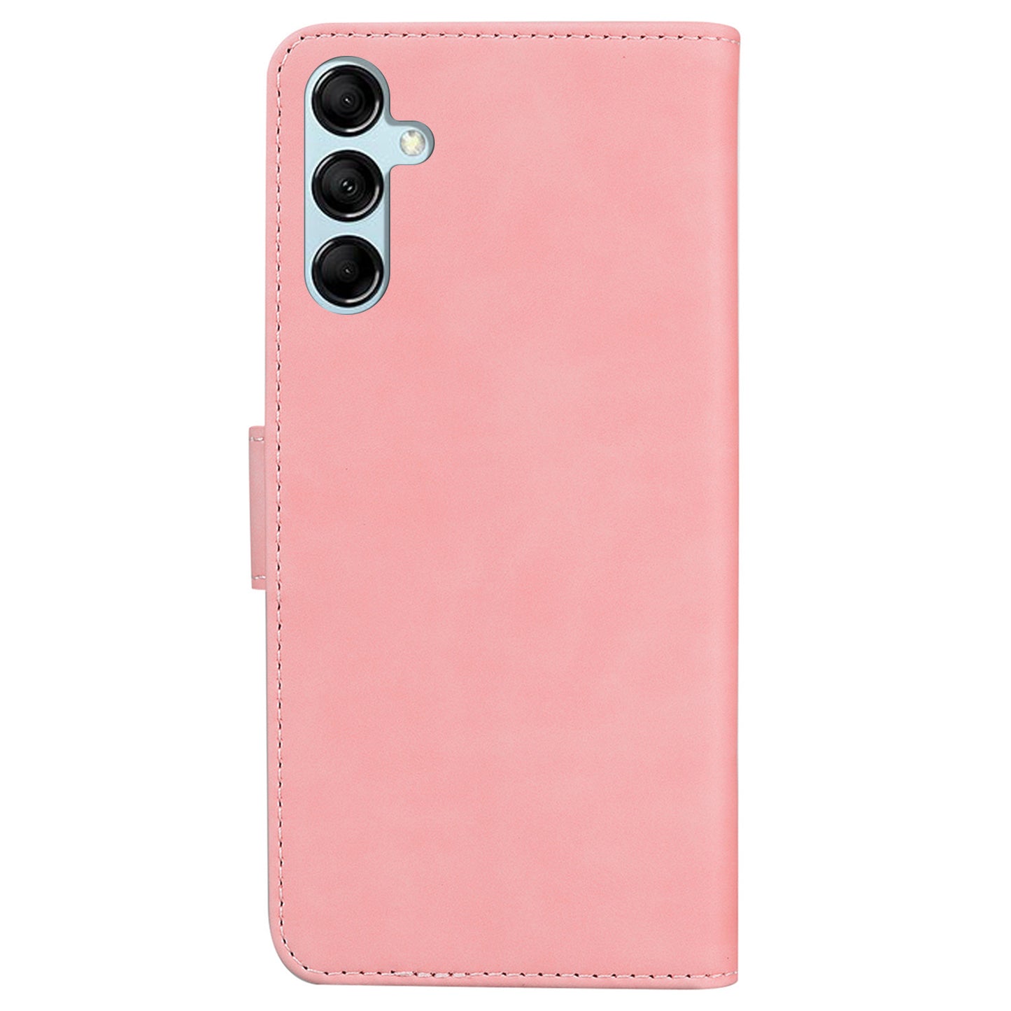 For Samsung Galaxy M34 5G / F34 5G Solid Color Wallet Phone Case PU Leather Stand Cover - Pink