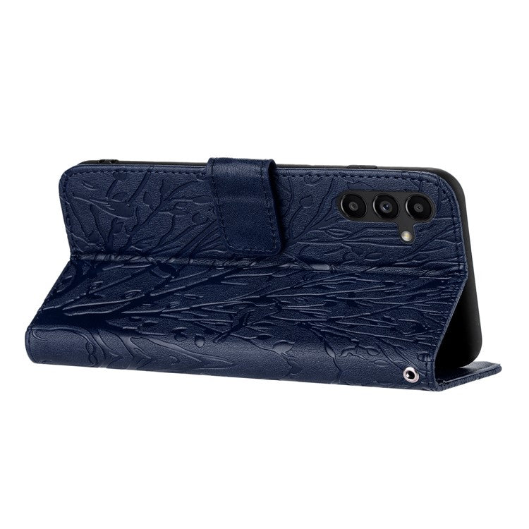 For Samsung Galaxy S23 FE Case Protective Leather Phone Cover with Stand Wallet - Blue
